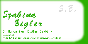szabina bigler business card
